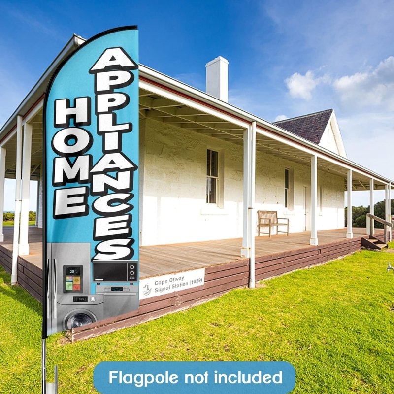 Home Appliances Themed Feather Flag, 11FT Home Appliances Advertising Swooper Flag Fit 15FT Flagpole(Flagpole Not Included 4.3)