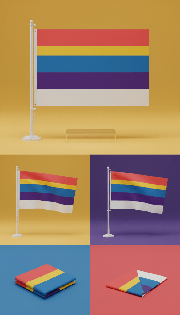 Horizontal Event Flag Flat-Packed For Portability