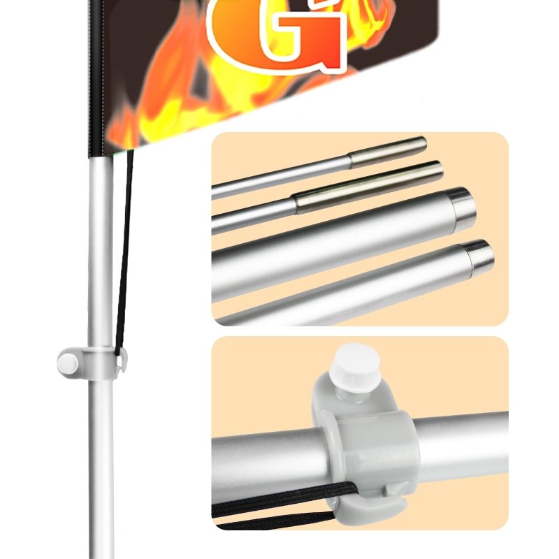 Hot Dog Banner - 11FT Polyester Swooper Hot Dog Flags with Flagpole/Ground Stake/Portable Bag(3.4m)