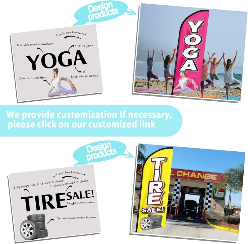 Ice Cream Flag - 11FT Ice Cream Advertising Swooper Feather Flag Fit 15FT Flagpole(Flagpole Not Included 4.3)