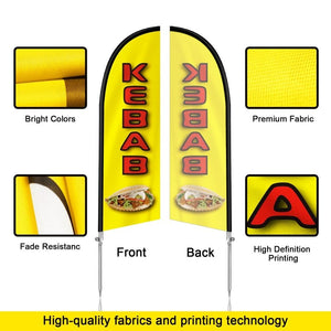 Kebab Sign-8FT Kebabs Feather Flag Pole Kit- QSUM