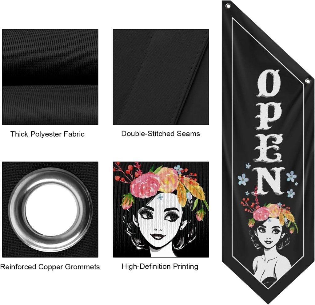 Open Flag, Double - Sided Three - ply（No Pole Included）