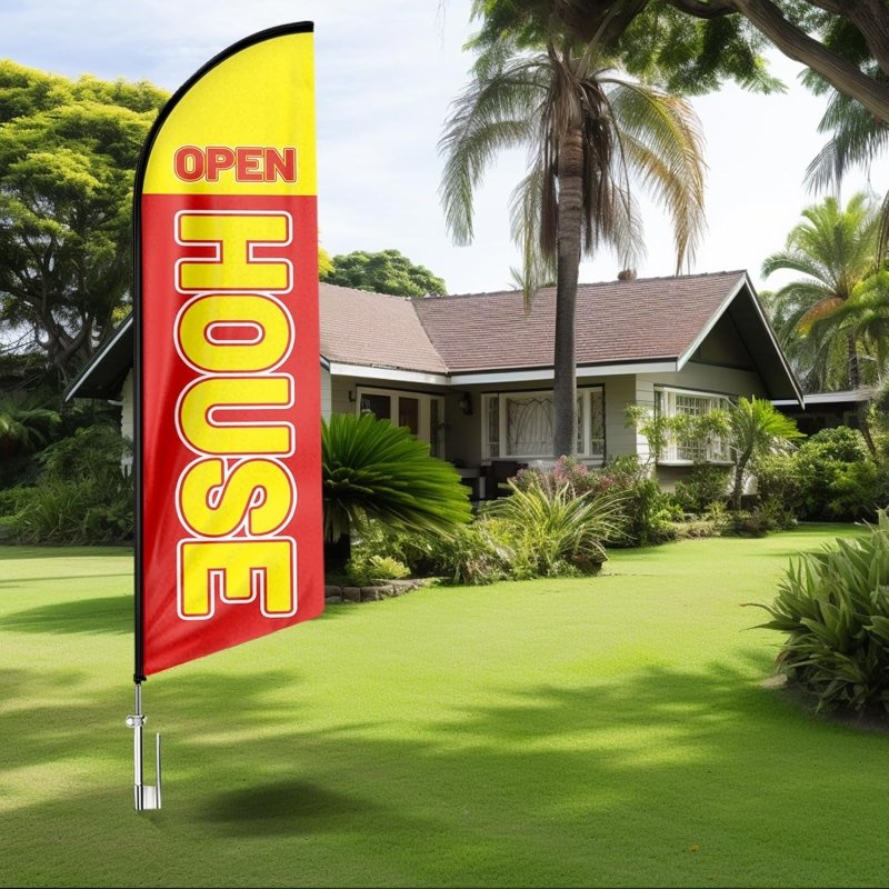 Open House Banner - 11FT Open House Swooper Flag with Flag Pole Kit(3.4m)