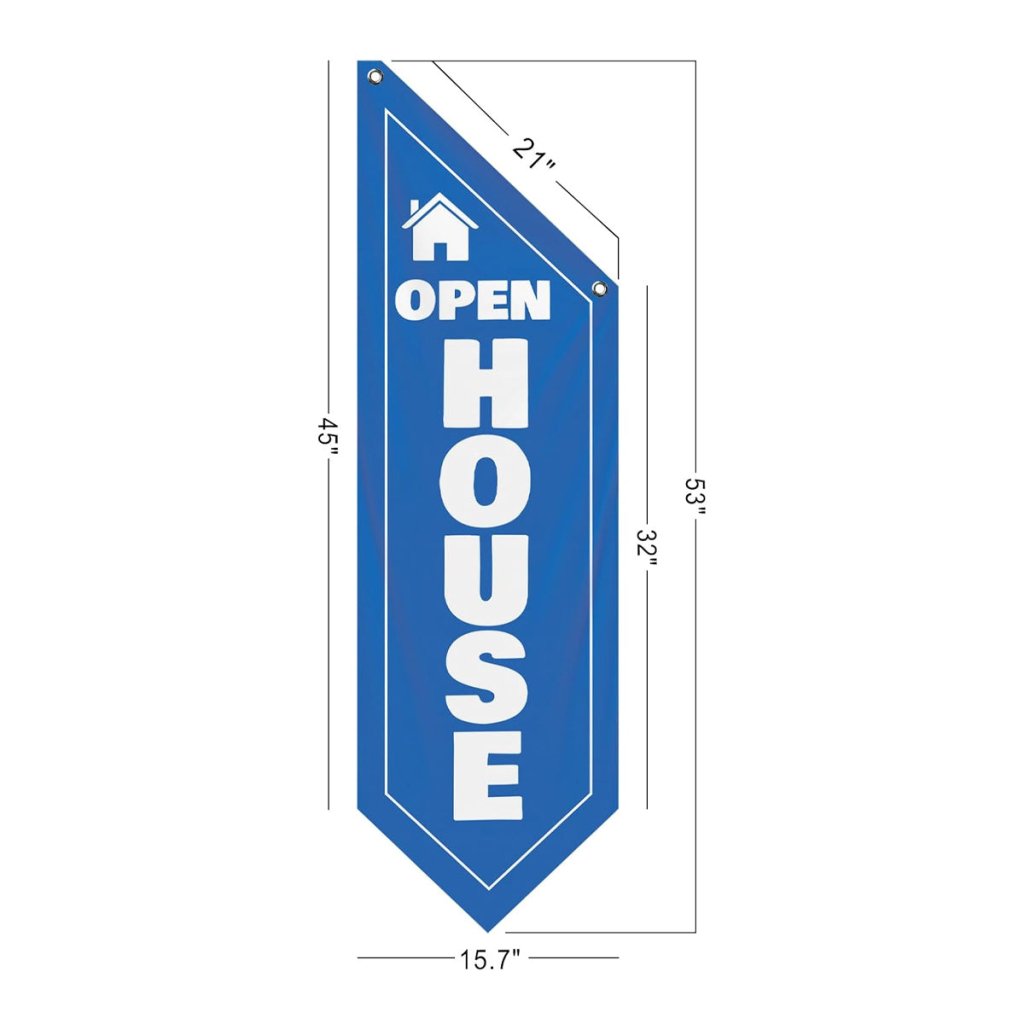 Open House Blue Wall Flag, Double - Sided Three - ply (No Pole Included)