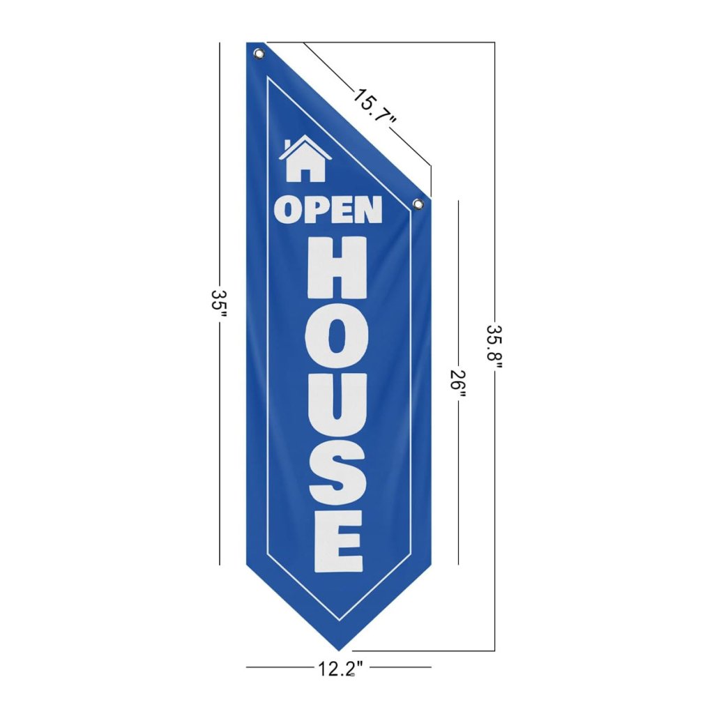Open House Blue Wall Flag, Double - Sided Three - ply (No Pole Included)
