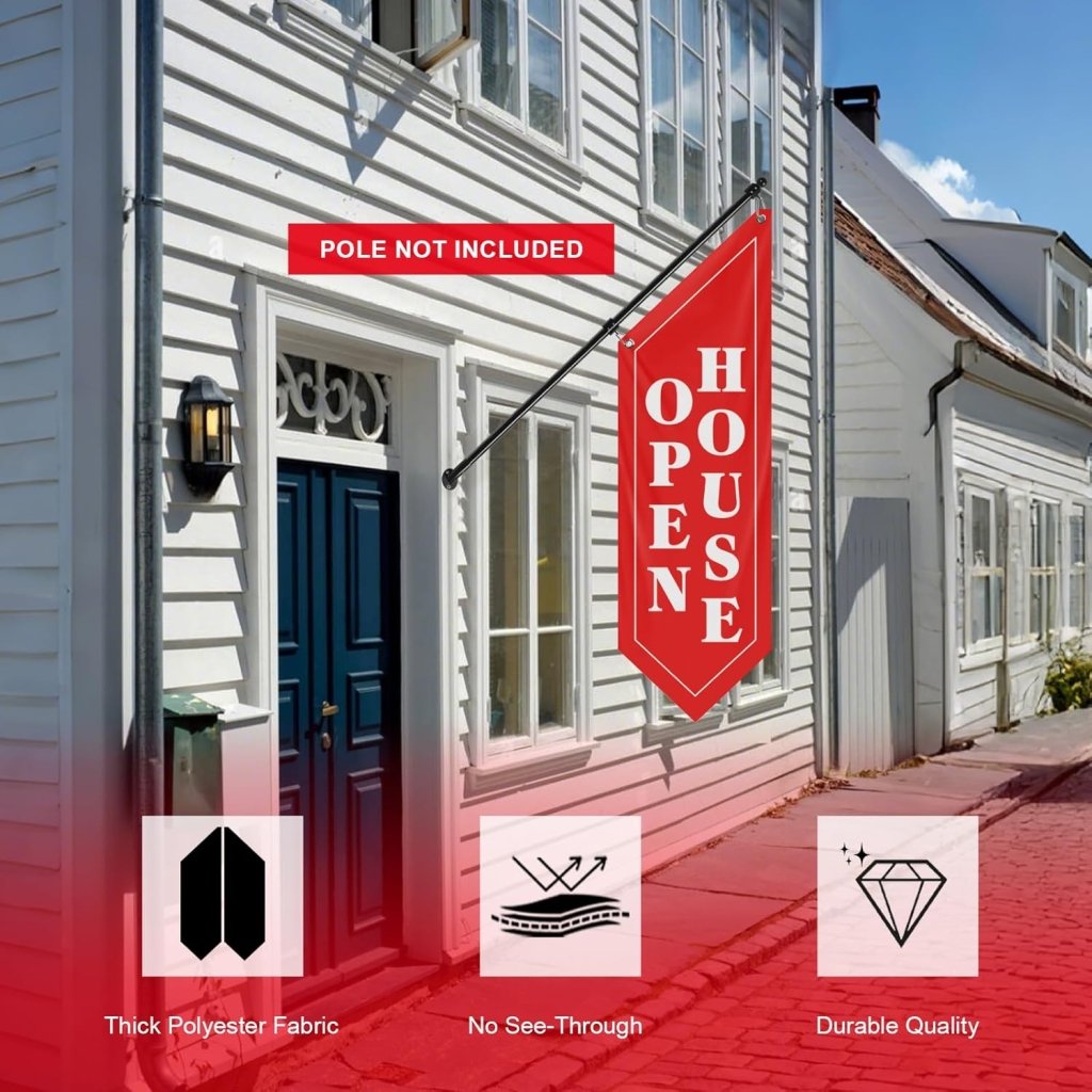 Open House Red Wall Flag, Double - Sided Three - ply (Flag Only)