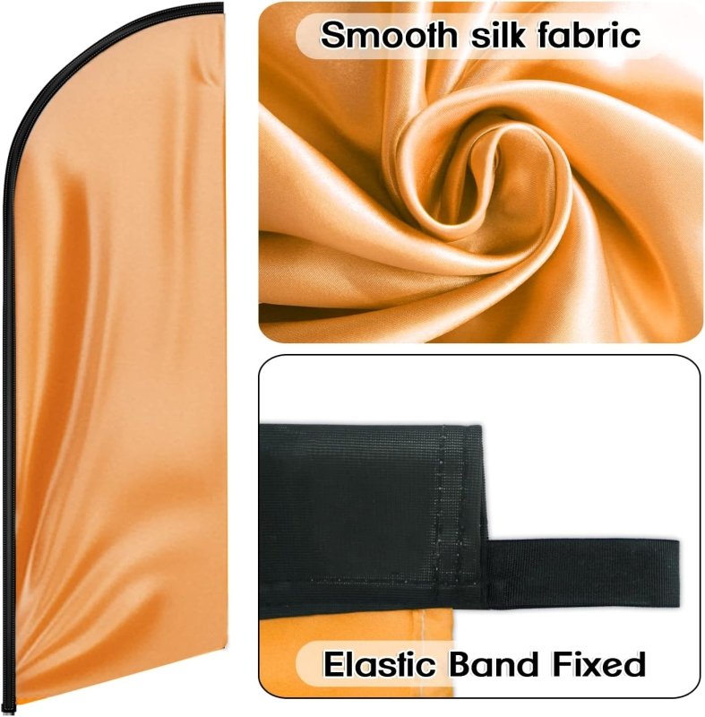 Orange Themed Feather Flag, 8FT Orange Advertising Swooper Flag(Flagpole Not Included 3.4)