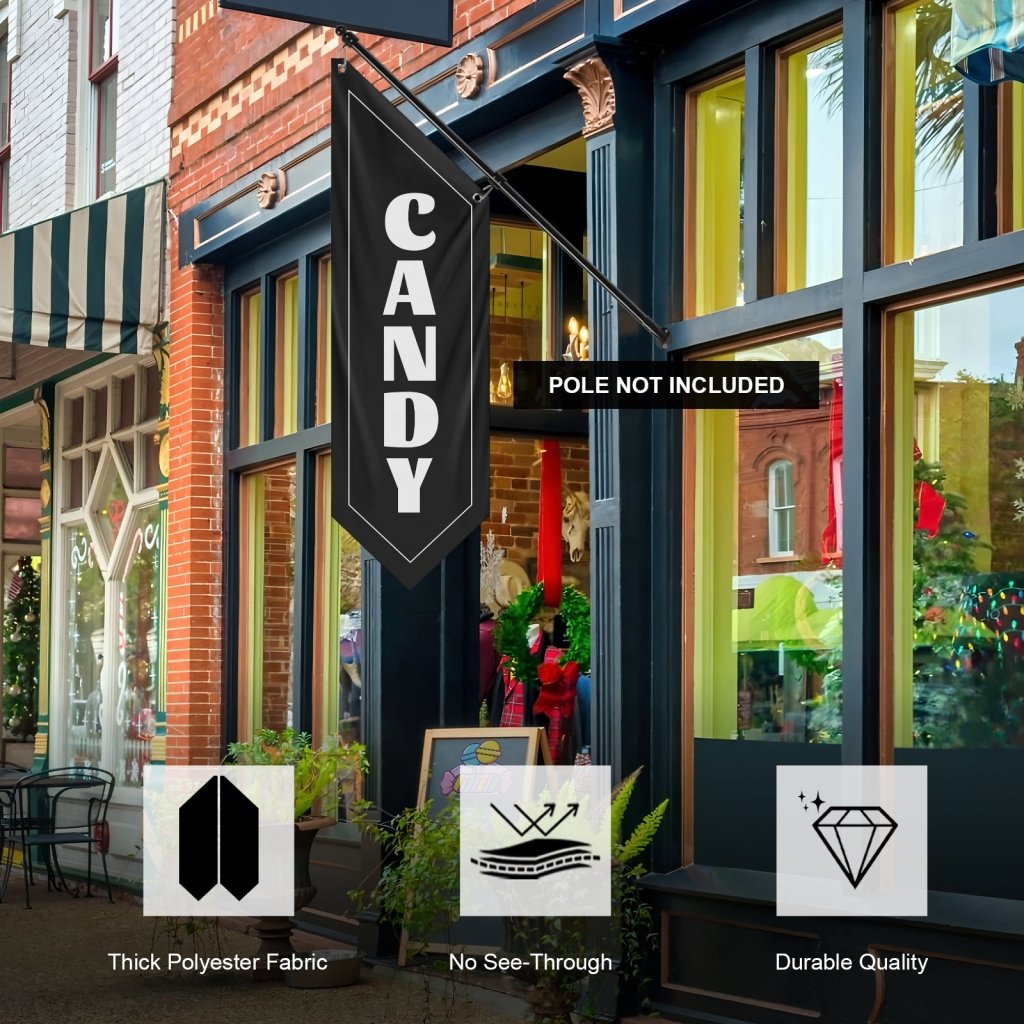 Outdoor Candy Shop Flag, Black (Flag Only)