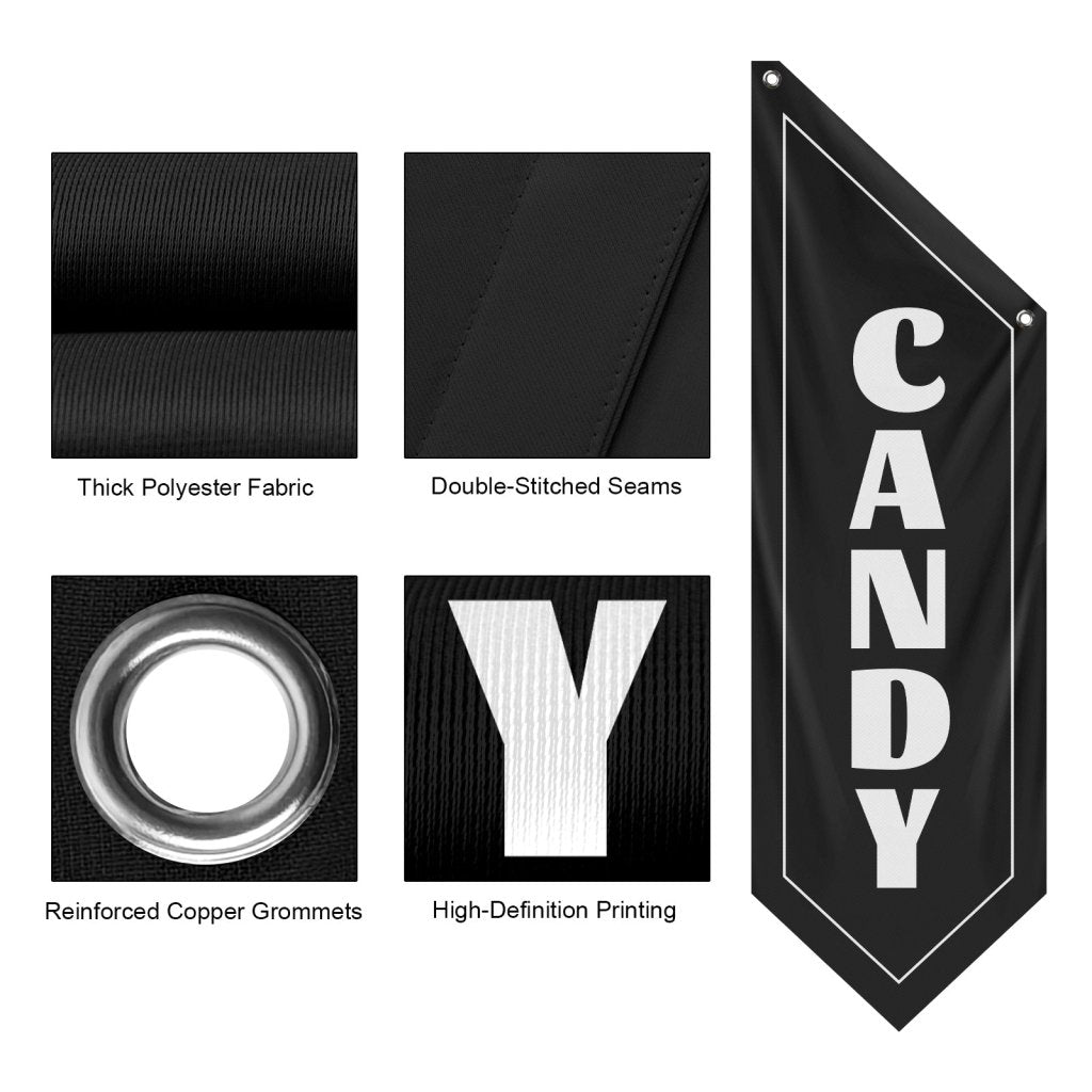 Outdoor Candy Shop Flag, Black (Flag Only, No Pole)
