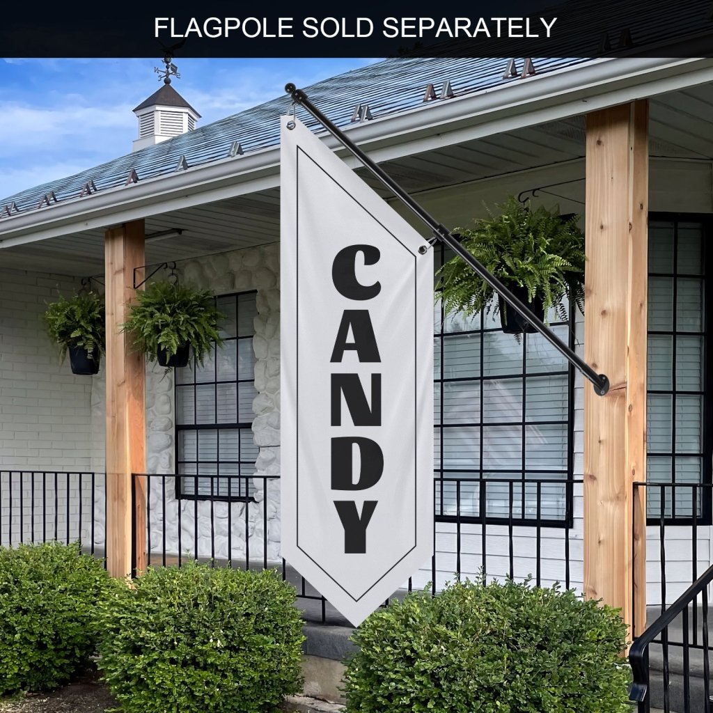 Outdoor Candy Shop Flag, White(Flag Only, No Pole)