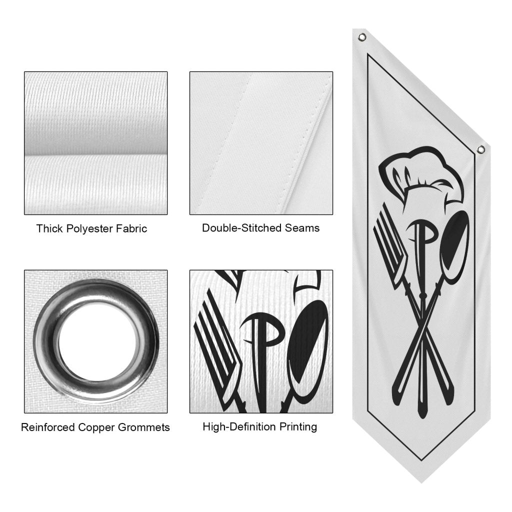 Outdoor Restaurant Open Flag, White(Flag Only, No Pole)
