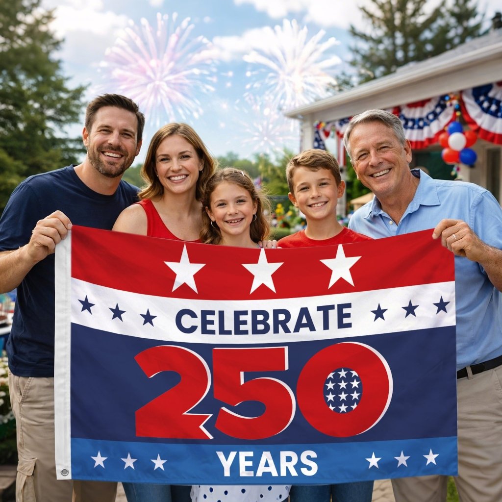 Patriotic Banner 250th Anniversary American Flag 1776–2026 USA 3x5 FT