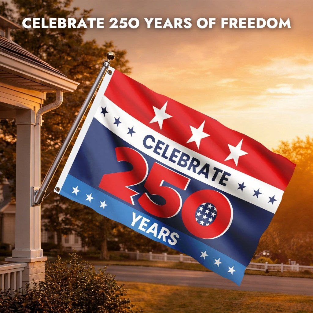 Patriotic Banner 250th Anniversary American Flag 1776–2026 USA 3x5 FT
