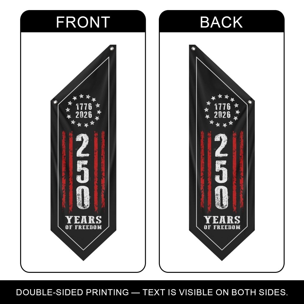 Patriotic Flag American Flag Banner, 1776 - 2026 America 250 Porch Decor
