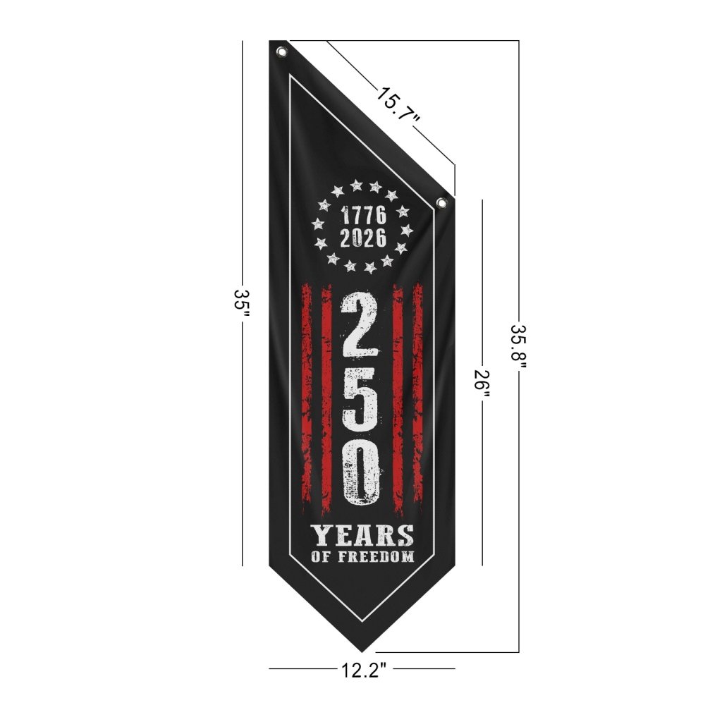 Patriotic Flag American Flag Banner, 1776 - 2026 America 250 Porch Decor