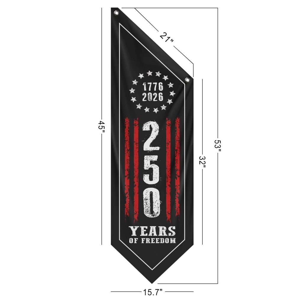 Patriotic Flag American Flag Banner, 1776 - 2026 America 250 Porch Decor