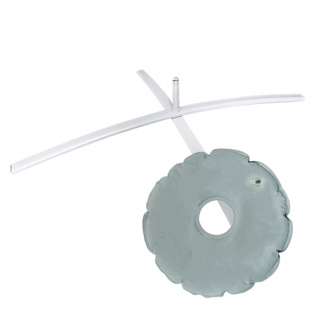 QSUM Iron Pipe Cross Base - Rotatable with Water Bag, Coated Iron, 3.09lb, 31", Thickness 1.5mm, Shaft Diameter 16.7mm