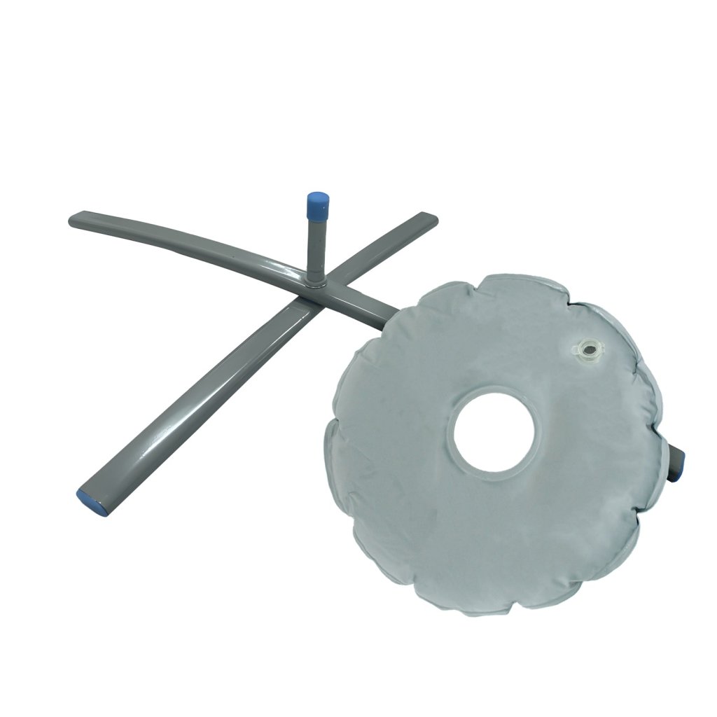 QSUM Iron Pipe Cross Base - Rotatable with Water Bag, Coated Iron, 3.09lb, 31", Thickness 1.5mm, Shaft Diameter 16.7mm