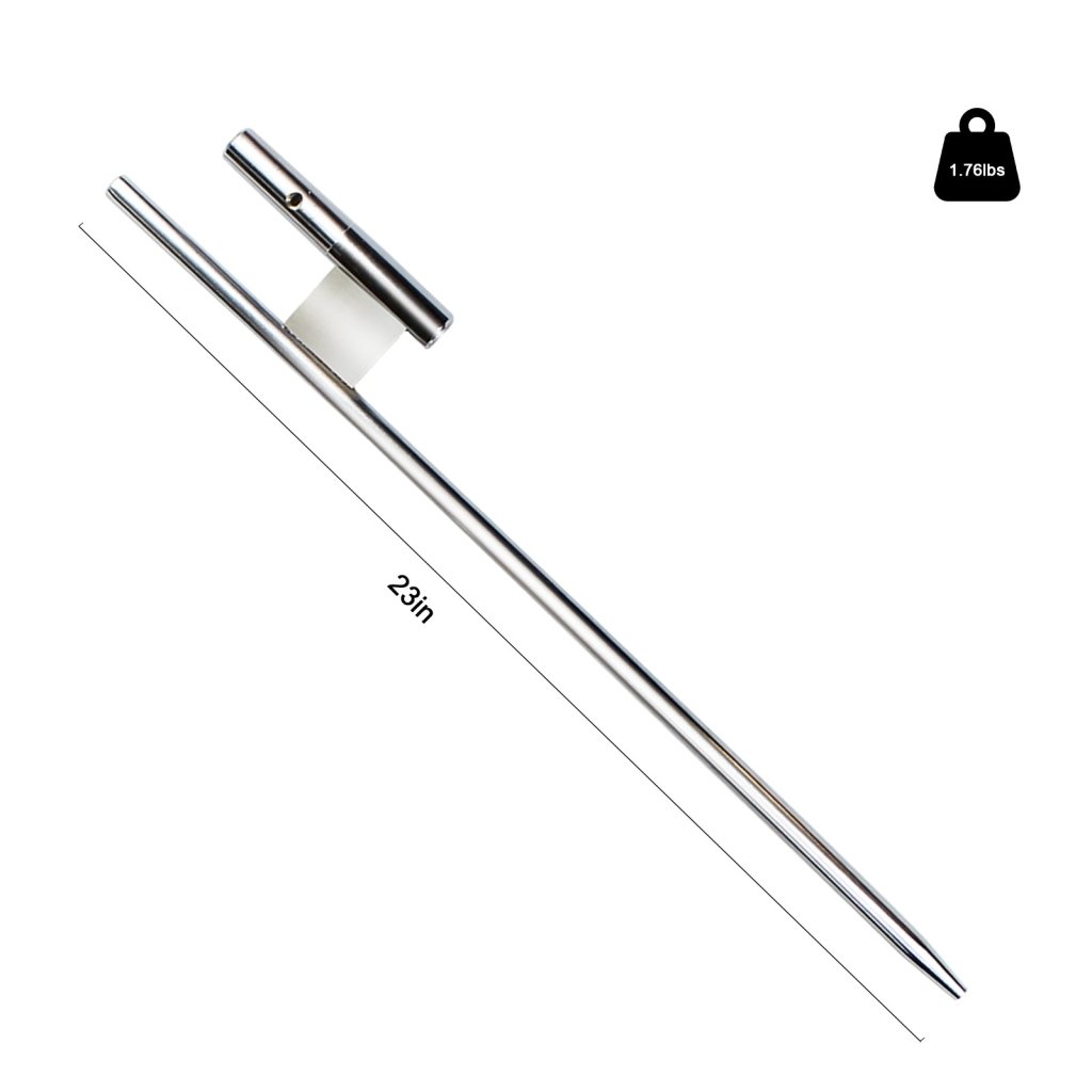 QSUM Spike Base, Chrome - Plated Iron Material, 24", Shaft Diameter 14.5mm - 16.7mm