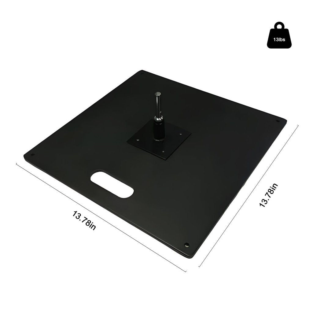 QSUM Square Iron Plate Heavy Duty Base - M, 13.78"*13.78", 13 lbs, Shaft Diameter 14.5mm - 16.7mm