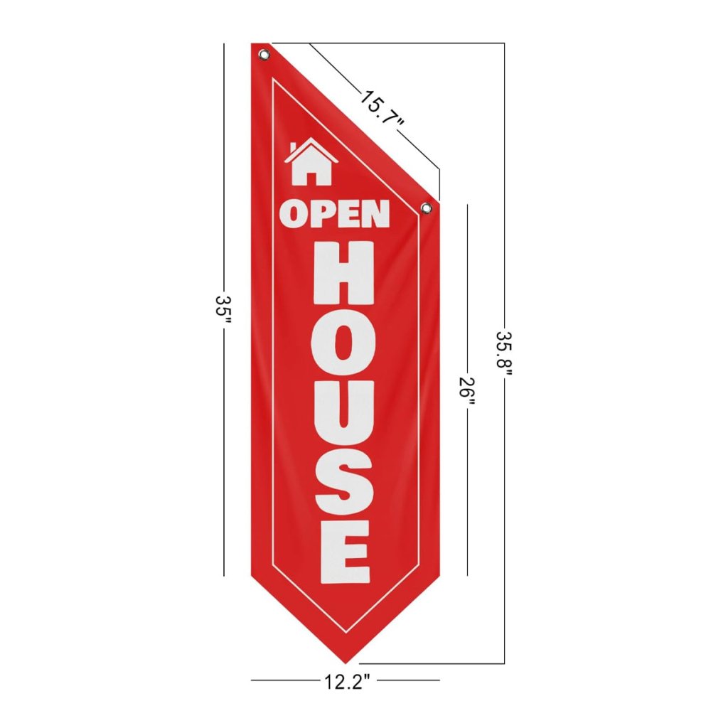 Red Open House Wall Flag, Double - Sided Three - ply (No Pole Included)
