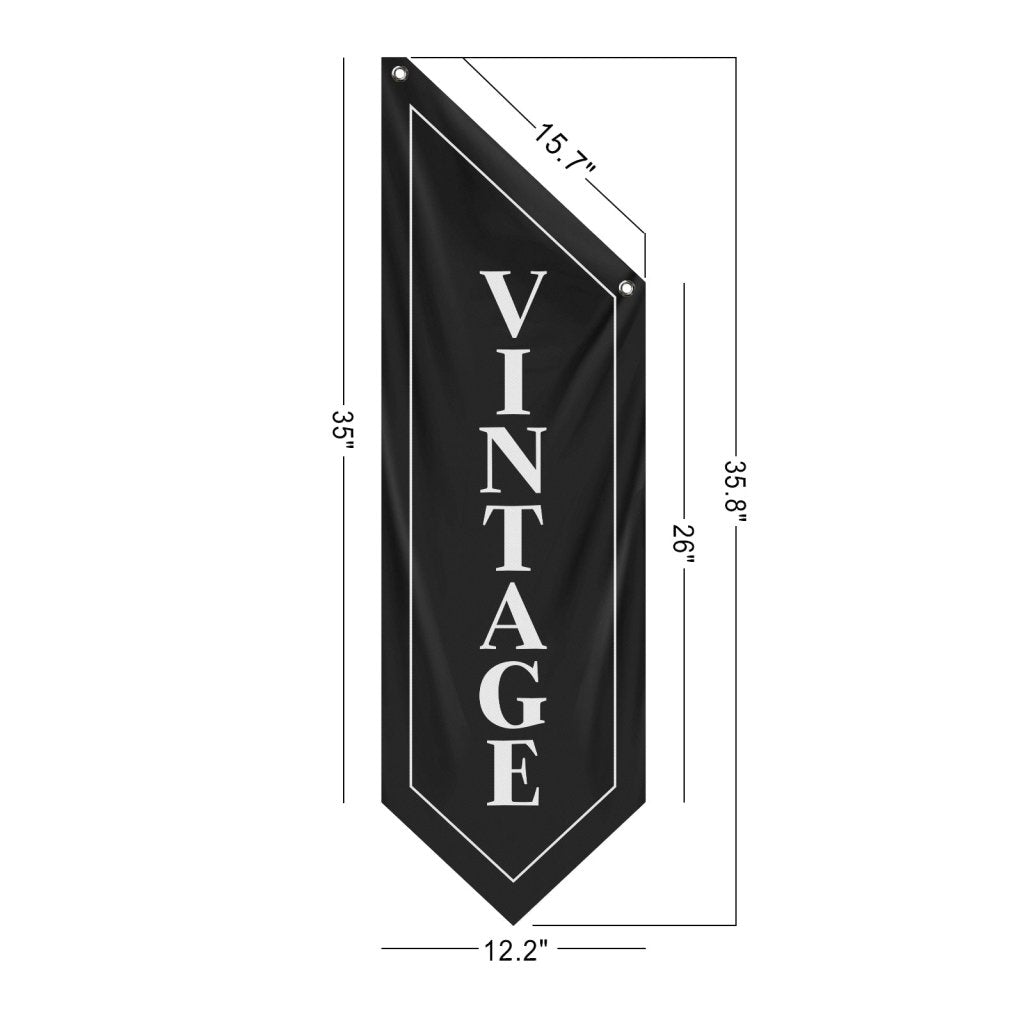 Rustic Double - Sided Fabric Open Flag, Black (Flag Only)