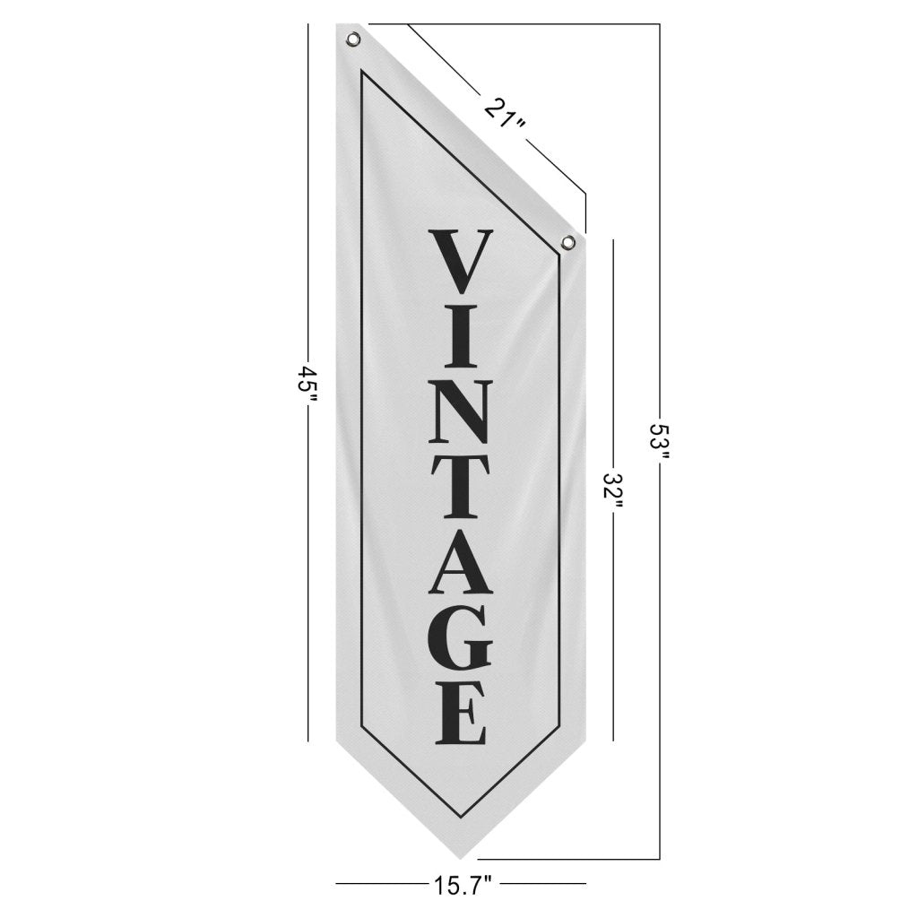 Rustic Double - Sided Fabric Open Flag, White (Flag Only)