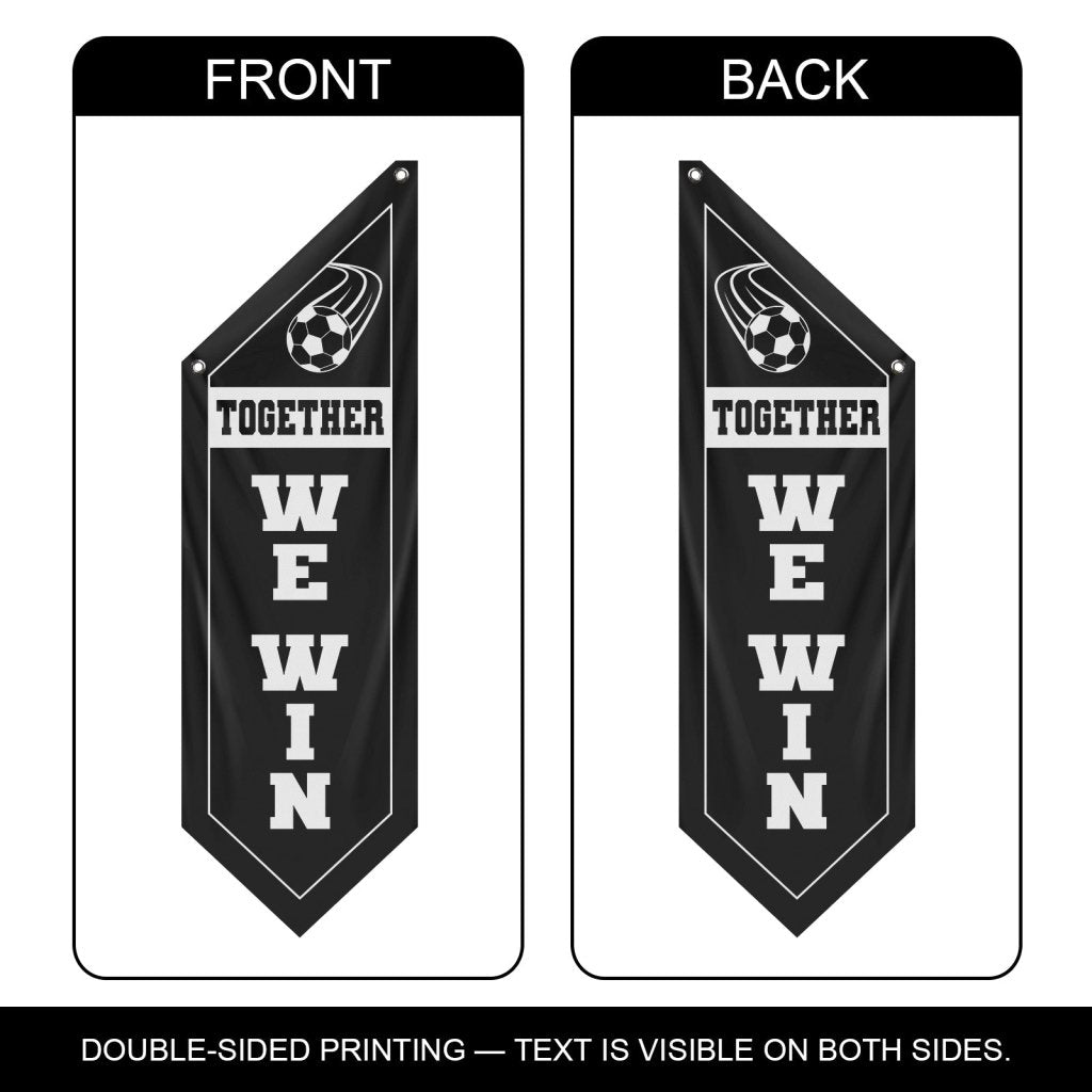 Soccer Fan Wall Flag, Together We Win ,Black (Flag Only)