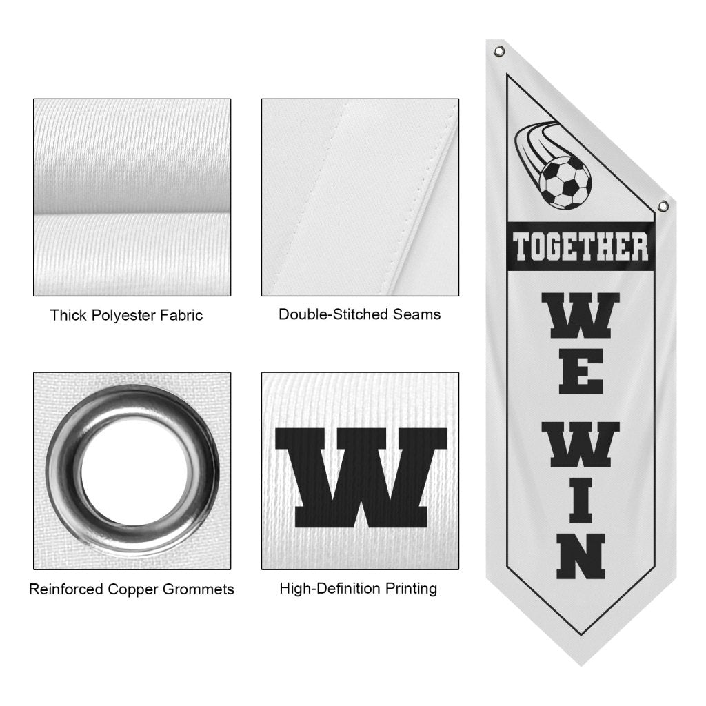 Soccer Fan Wall Flag, Together We Win ,white（Flag Only）