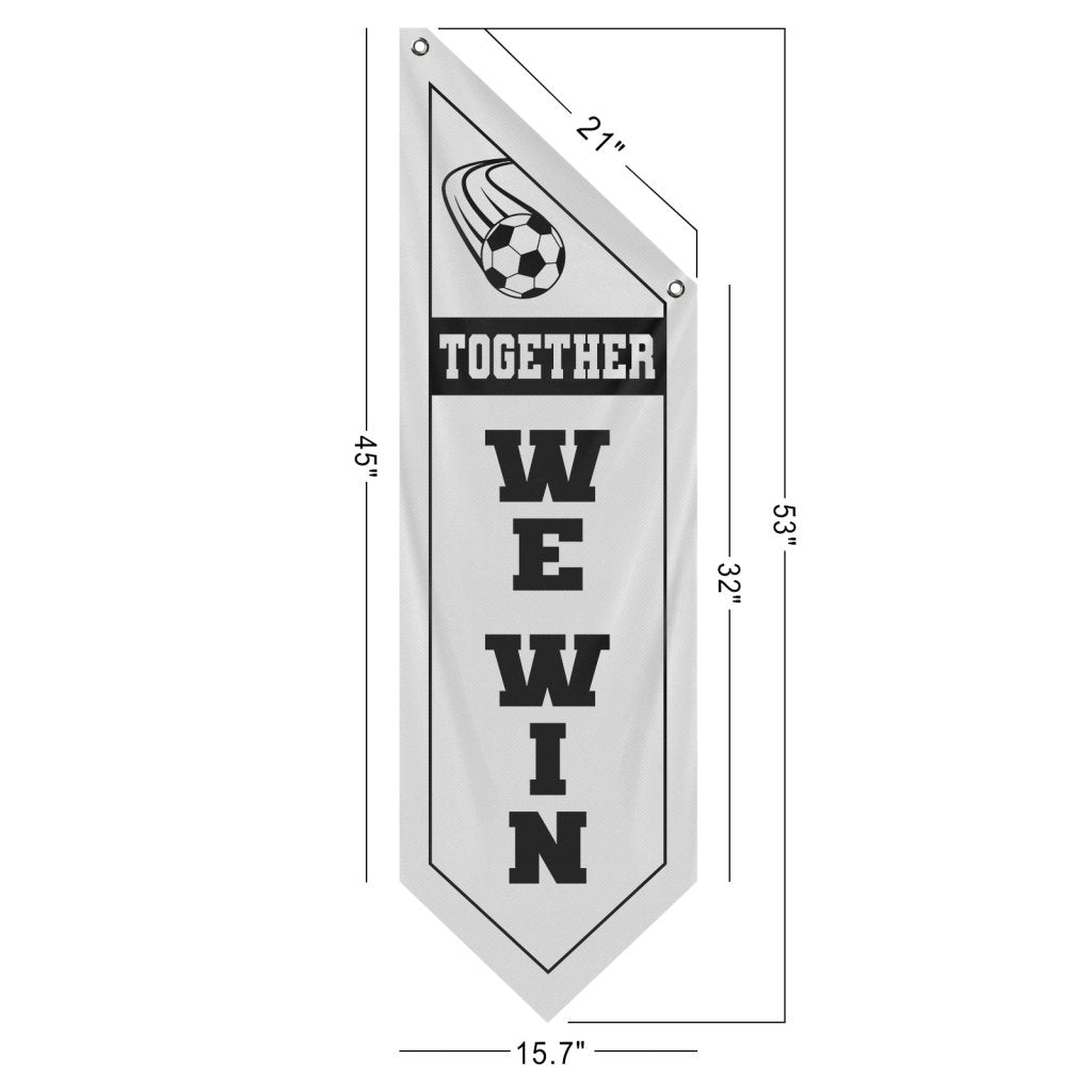 Soccer Fan Wall Flag, Together We Win ,white（Flag Only）