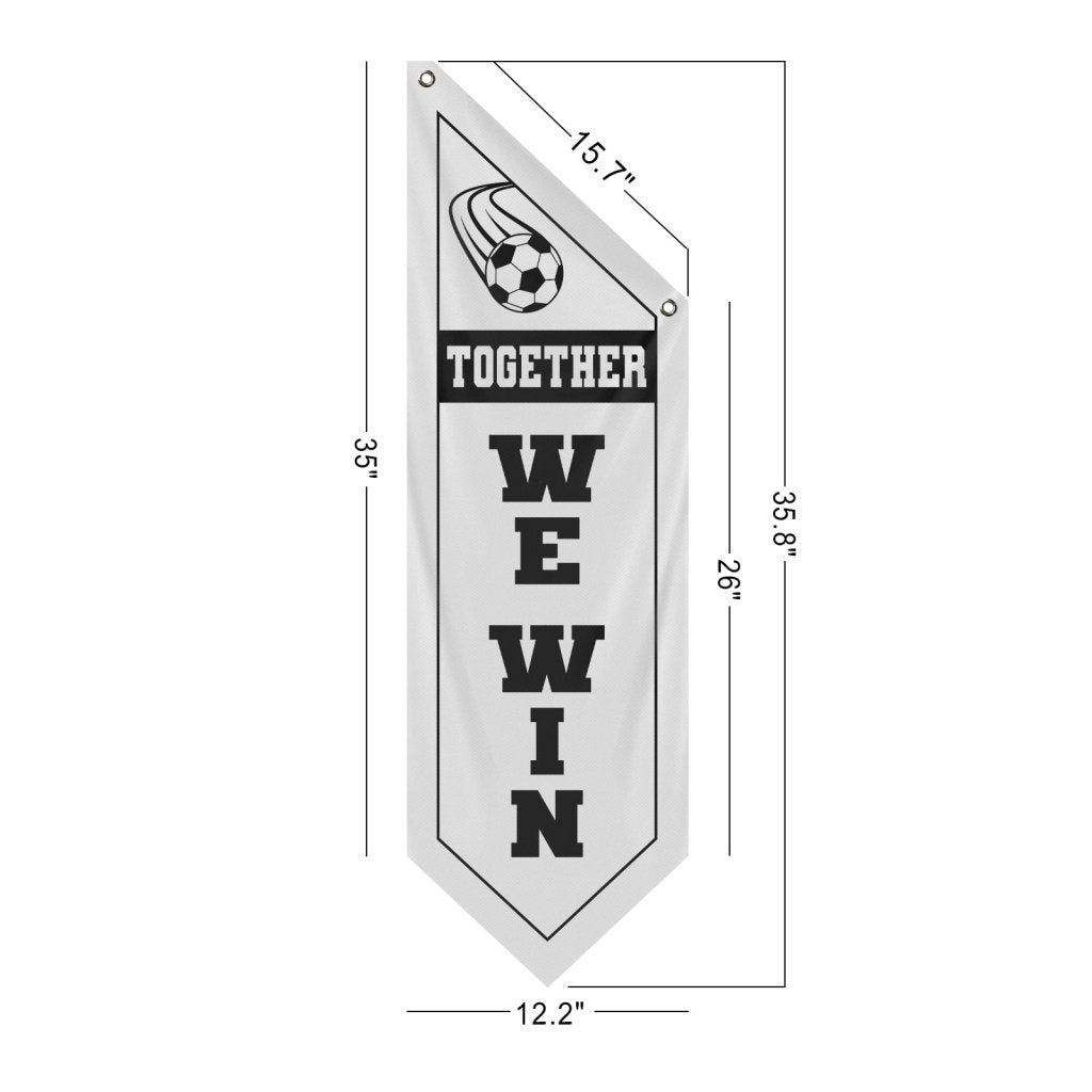Soccer Fan Wall Flag, Together We Win ,white（Flag Only）