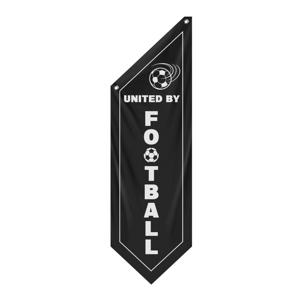 Soccer Fan Zone Wall Flag, United By Football ,Black(Flag Only)