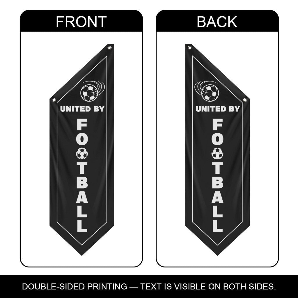 Soccer Fan Zone Wall Flag, United By Football ,Black(Flag Only)