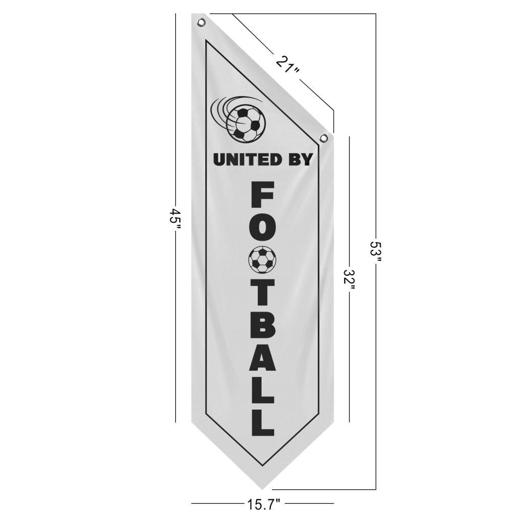 Soccer Fan Zone Wall Flag, United By Football ,White(Flag Only)