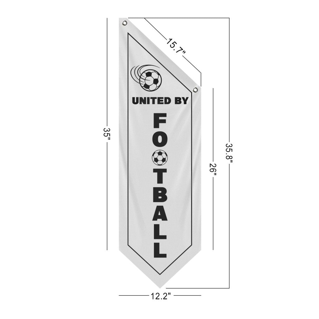 Soccer Fan Zone Wall Flag, United By Football ,White(Flag Only)