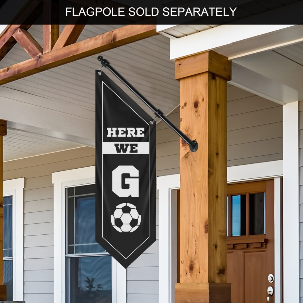Soccer Here We Go Wall Flag,Black (Flag Only)