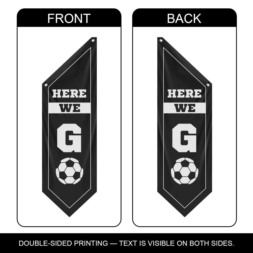 Soccer Here We Go Wall Flag,Black (Flag Only)