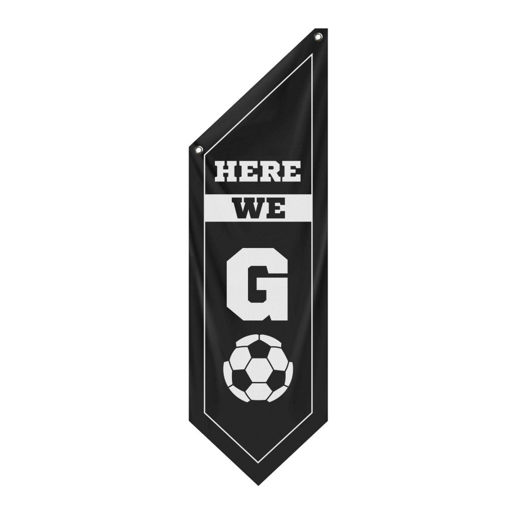 Soccer Here We Go Wall Flag,Black (Flag Only)