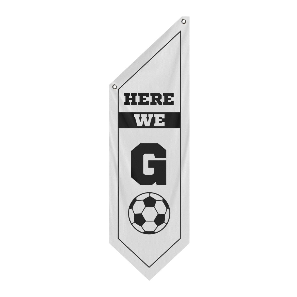 Soccer Here We Go Wall Flag,White (Flag Only)