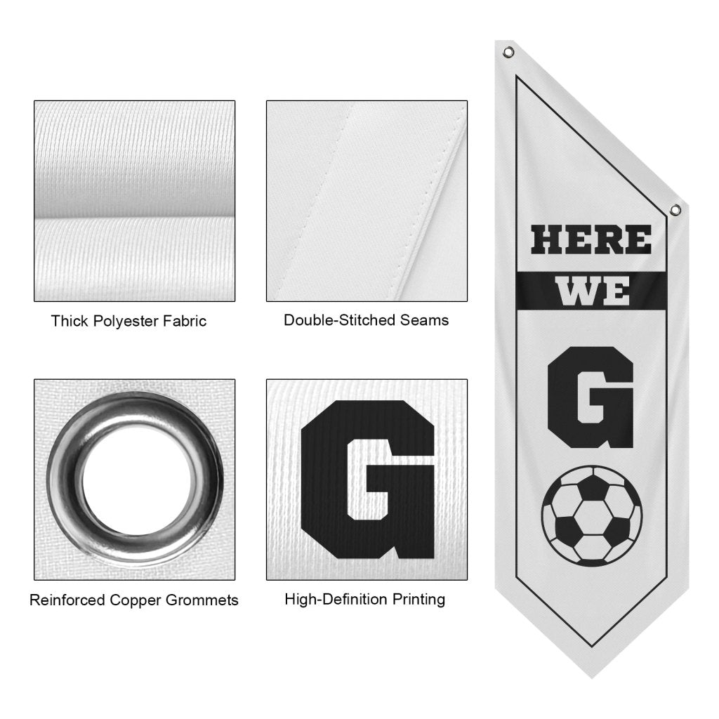 Soccer Here We Go Wall Flag,White (Flag Only)