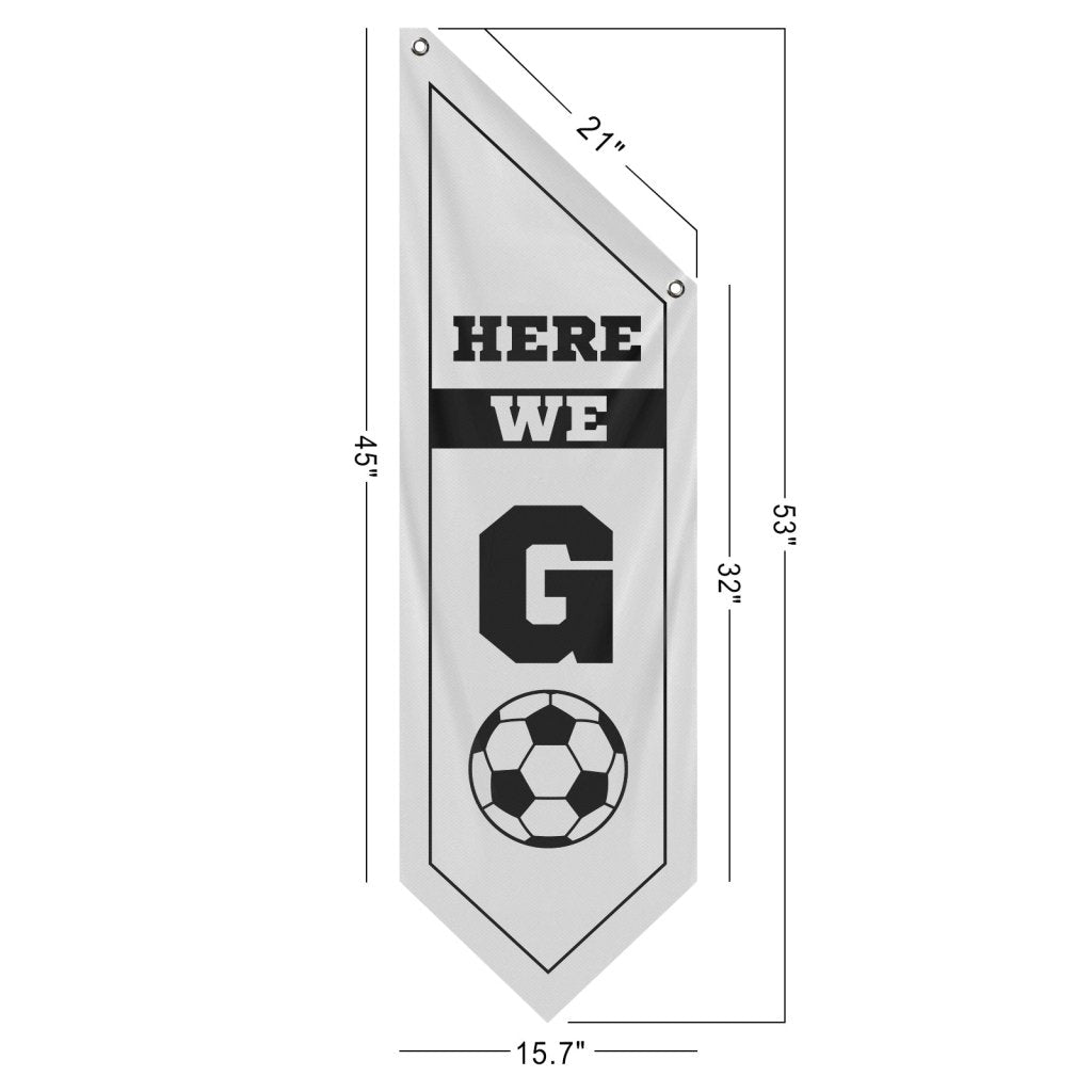 Soccer Here We Go Wall Flag,White (Flag Only)