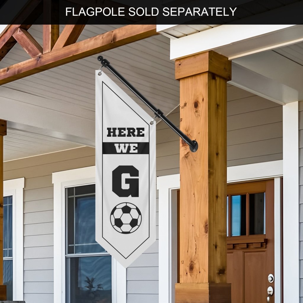 Soccer Here We Go Wall Flag,White (Flag Only)