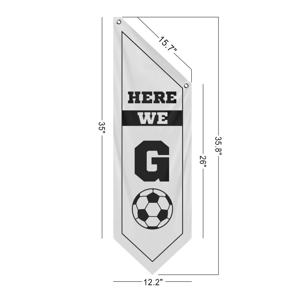 Soccer Here We Go Wall Flag,White (Flag Only)
