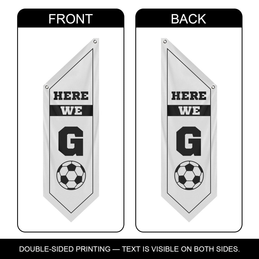 Soccer Here We Go Wall Flag,White (Flag Only)