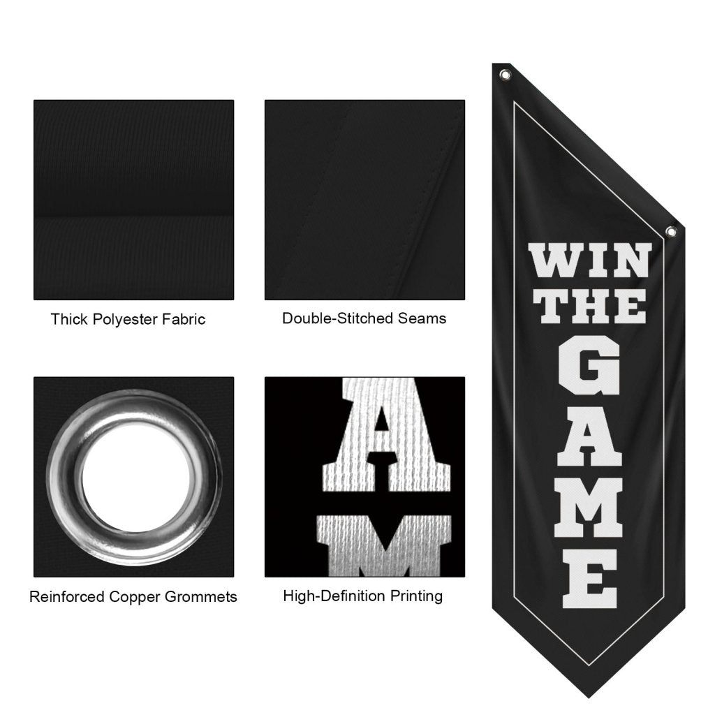 Soccer Theme Wall Flag, Win The Game , (Flag Only)