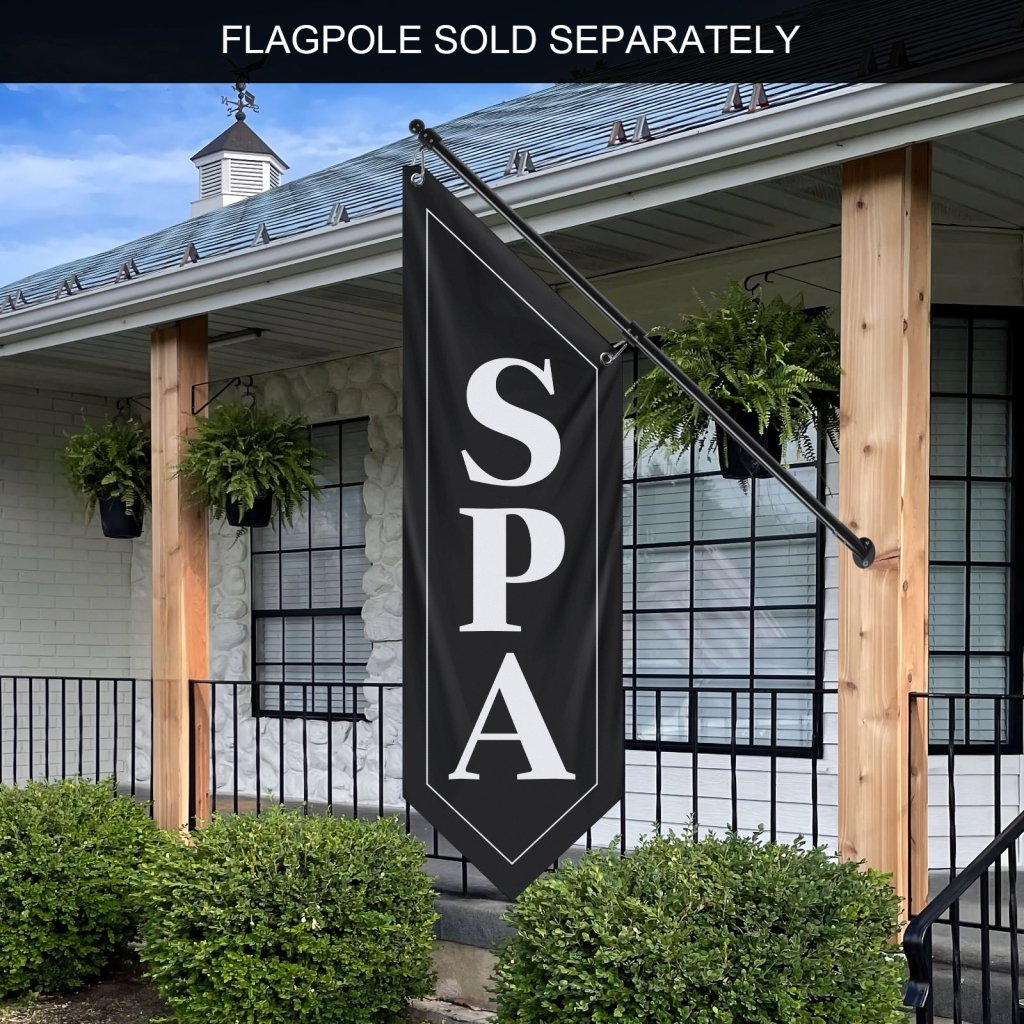 SPA Open Flag, Premium Double - Sided, Black (Flag Only)