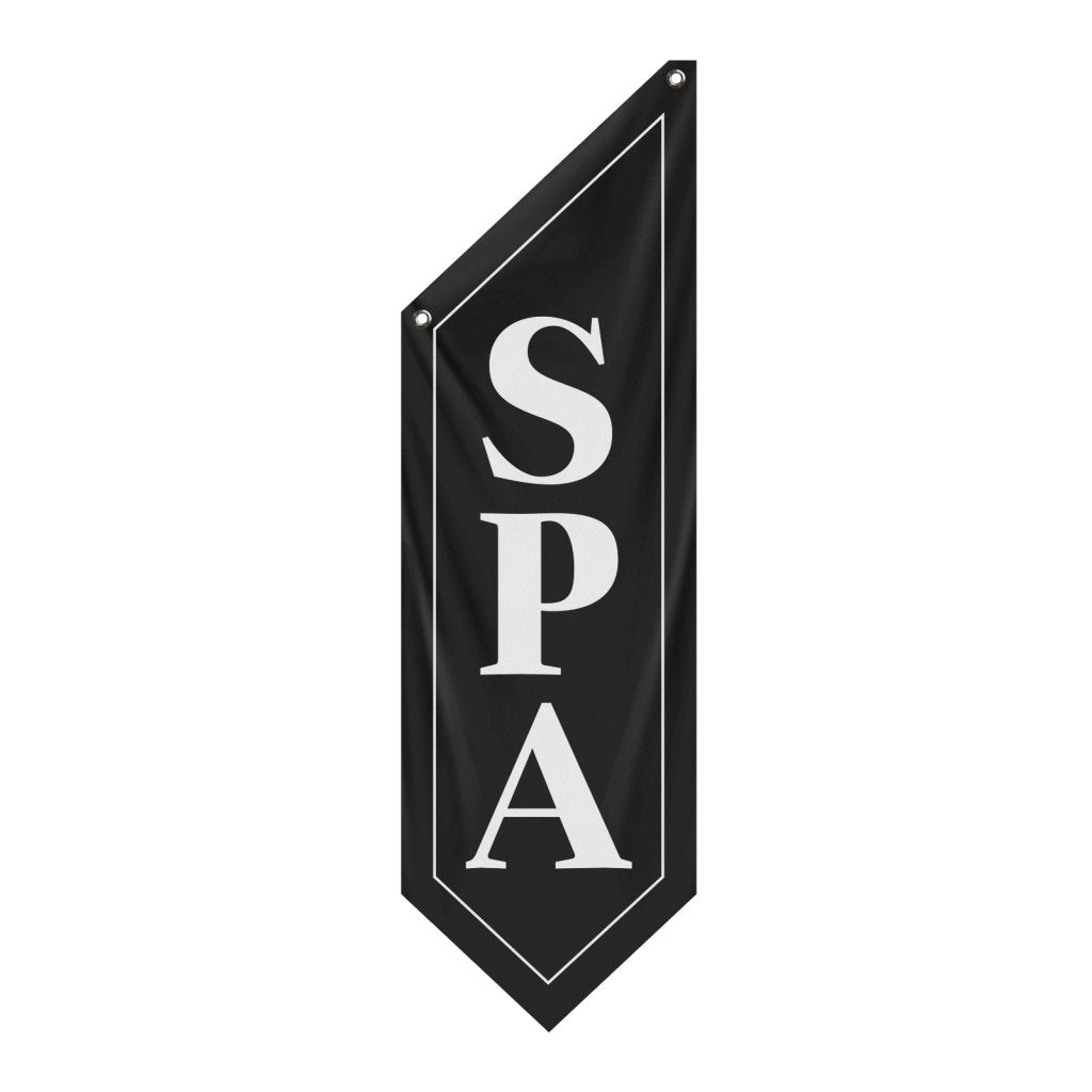 SPA Open Flag, Premium Double - Sided, Black (Flag Only)