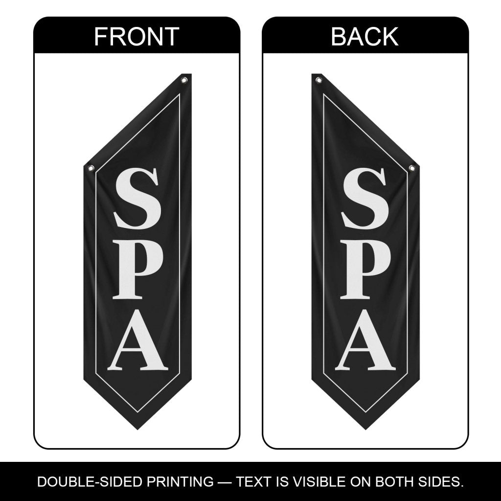 SPA Open Flag, Premium Double - Sided, Black (Flag Only)