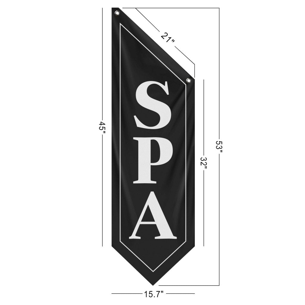 SPA Open Flag, Premium Double - Sided, Black (Flag Only)