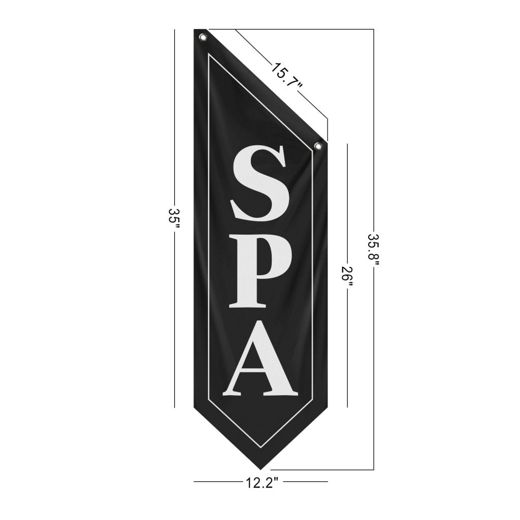 SPA Open Flag, Premium Double - Sided, Black (Flag Only)